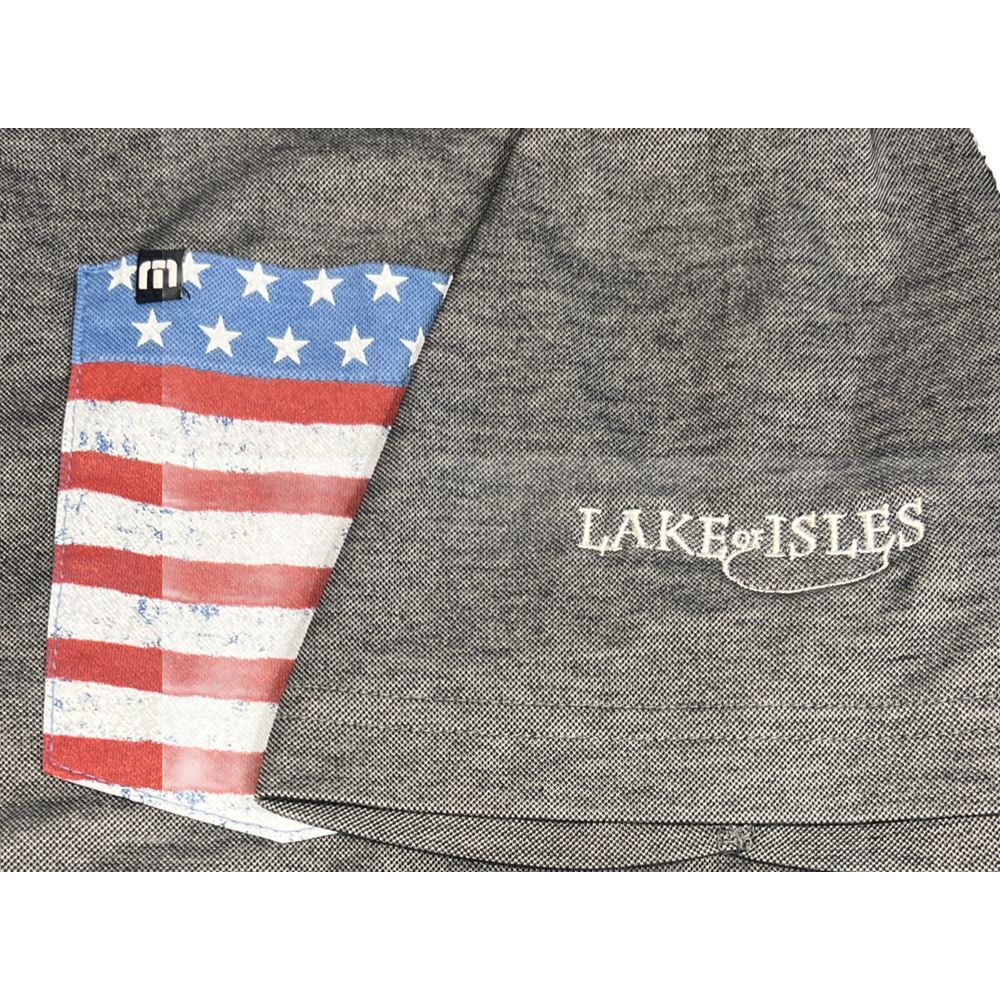 Men's Travis Mathew Golf Pocket Polo Shirt Short Sleeve FLAG Lake Of Isles Large